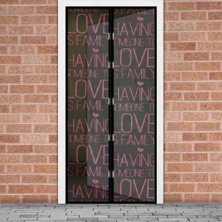 Szúnyogháló függöny ajtóra - mágneses - 100 x 210 cm - "Love"