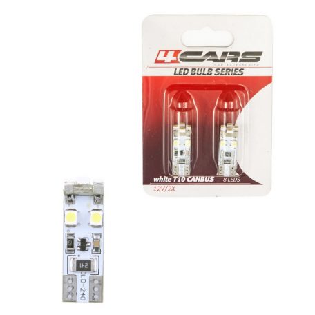 Izzó 8LED 12V CANBUS 3528SMD T10, 2 db - 92544