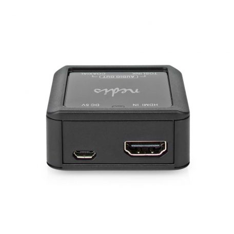 Digital Audio Converter | 1 irányú | Csatlakozó bemenet: DC táp / HDMI™ Bemenet | Csatlakozó kimenet: 1x Coax Audió / 1x TosLink Aljzat | Automatikus | Antracit