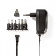   Univerzális hálózati adapter | 12 W | 3 - 12 V DC | 1.80 m | 2.0 A | 6 plug(s) | Fekete