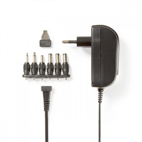 Univerzális hálózati adapter | 18 W | 3 - 12 V DC | 1.80 m | 2.1 A | 6 plug(s) | Fekete