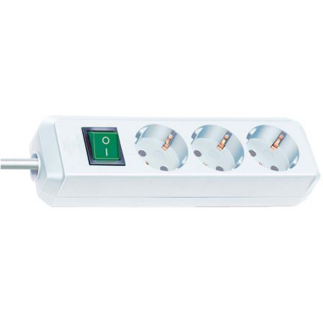 Extension socket Eco-Line 3-Aljzat 5.00 m Fehér - Védőérintkező TYPE F