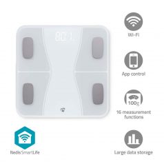   SmartLife Egészségügyi mérlegek | Bluetooth® | BMI / BMR / Csontok / Izom / Súly / Víz / Zsír | 12 | Max. terhelés: 180 kg | Android™ / IOS | ABS / Üveg | Fehér