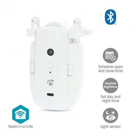 SmartLife Függöny Robot | I Sín / U Sín | Drapák / Függönyök | Elemes Áramellátás / USB-áramellátású | 4000 mAh | Bluetooth® | Fehér