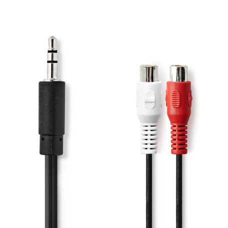 Sztereó audiokábel | 3.5 mm Dugasz | 2x RCA Aljzat | Nikkelezett | 0.20 m | Kerek | Doboz