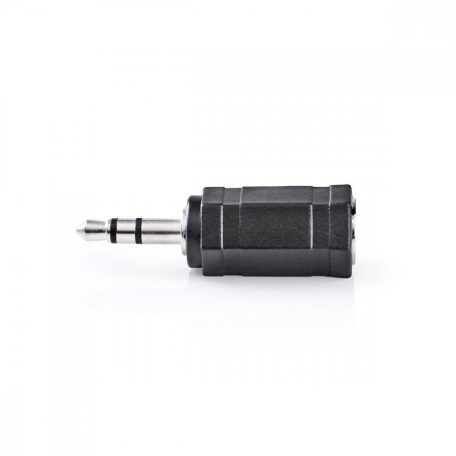 Sztereó audio adapter | 3.5 mm Dugasz | 2.5 mm Aljzat | Nikkelezett | Egyenes | Fém | Fekete | 1 db | Buborékfólia