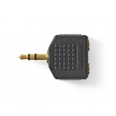   Sztereó audio adapter | 3.5 mm Dugasz | 2 db 3.5 mm-es Aljzat | Aranyozott | Egyenes | ABS | Fekete | 10 db | Műanyag Zacskó