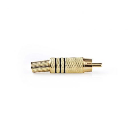 RCA csatlakozó | Egyenes | Dugasz | Aranyozott | Forrasztó | Bemenő kábel átmérő: 7.0 mm | Fém | Fekete | 10 db | Boríték