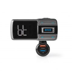   Car Audio FM Transmitter | Hattyúnyak | Kéz nélküli hívás | 2.0 " | LCD Képernyő | Bluetooth® | QC 3.0 / 5.0 V DC / 2.4 A | Gyors töltés | Basszus kiemelés | Google Assistant / Siri | Fekete / Szürke