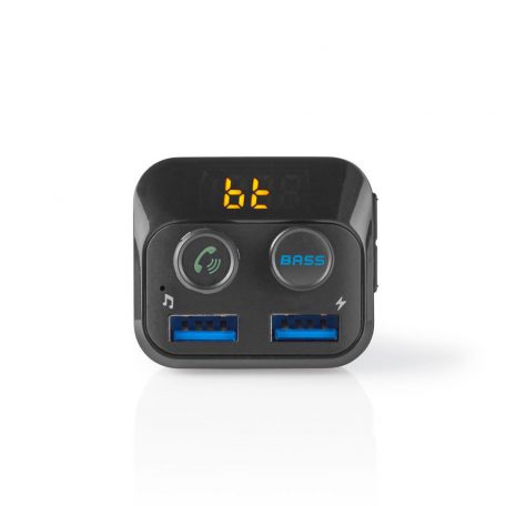 Car Audio FM Transmitter | Rögzített | Kéz nélküli hívás | 1.0 " | LCD Képernyő | Bluetooth® | 5.0 V DC / 1.0 A / 5.0 V DC / 2.4 A | Basszus kiemelés | Google Assistant / Siri | Fekete