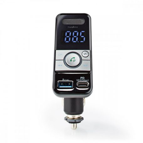 Car Audio FM Transmitter | Billenthető | Kéz nélküli hívás | 1.1 " | LCD Képernyő | Bluetooth® | PD 18 W / 5.0 V DC / 1.0 A | Gyors töltés | Google Assistant / Siri | Fekete / Szürke