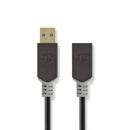 USB kábel | USB 3.2 Gen 1 | USB-A Dugasz | USB-A Aljzat | 5 Gbps | Aranyozott | 2.00 m | Kerek | PVC | Antracit | Doboz