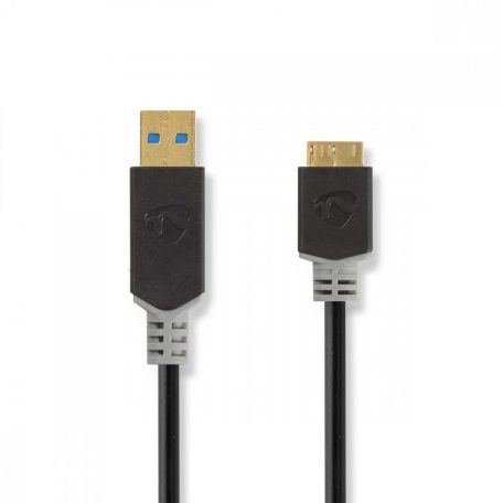 USB kábel | USB 3.2 Gen 1 | USB-A Dugasz | USB Micro-B Dugasz | 5 Gbps | Aranyozott | 2.00 m | Kerek | PVC | Antracit | Doboz