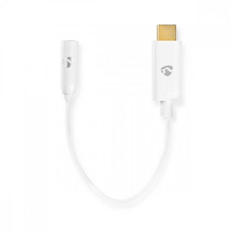 USB-C™ Adapter | USB 3.1 | USB-C™ Dugasz | 3.5 mm Aljzat | 0.15 m | Kerek | Nikkelezett | PVC | Fehér | Doboz