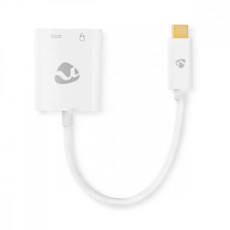 USB Többportos Adapter | USB 3.1 | USB-C™ Dugasz | USB-C™ Aljzat / 3.5 mm Aljzat | 0.15 m | Kerek | Nikkelezett | PVC | Fehér | Ablakos Doboz