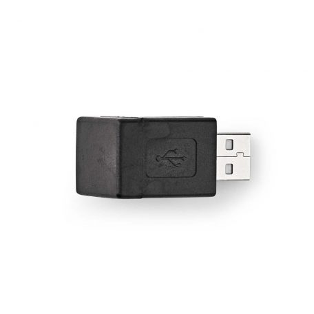 USB-A Adapter | USB 2.0 | USB-A Dugasz | USB-A Aljzat | 480 Mbps | Kerek | Nikkelezett | PVC | Fekete | Doboz