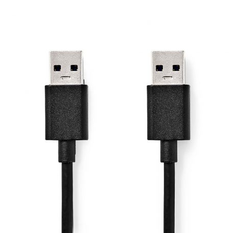 USB kábel | USB 3.2 Gen 1 | USB-A Dugasz | USB-A Dugasz | 5 Gbps | Nikkelezett | 2.00 m | Kerek | PVC | Fekete | Doboz