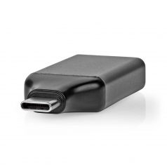   USB-C™ Adapter | USB 3.2 Gen 1 | USB-C™ Dugasz | DisplayPort Aljzat | 4K@60Hz | Kerek | Nikkelezett | Fekete / Szürke | Doboz