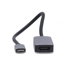   USB-C™ Adapter | USB 3.2 Gen 1 | USB-C™ Dugasz | HDMI™ Kimenet | 8K@60Hz | 0.20 m | Kerek | Nikkelezett | PVC | Fekete | Doboz