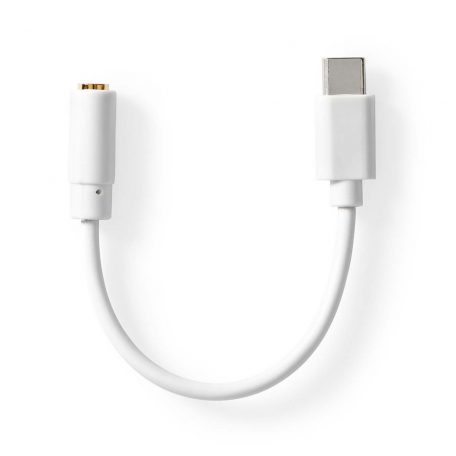 USB-C™ Adapter | USB 2.0 | USB-C™ Dugasz | 3.5 mm Aljzat | 0.10 m | Kerek | Nikkelezett | PVC | Fehér | Doboz