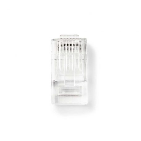 RJ45 csatlakozó | Dugasz | Solid UTP CAT5e | Egyenes | Aranyozott | 10 db | PVC | Átlátszó | Doboz