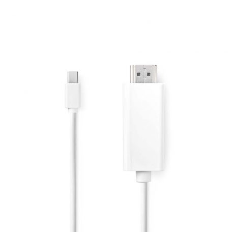 Mini DisplayPort kábel | DisplayPort 1.2 | Mini DisplayPort Dugasz | HDMI™ Csatlakozó | 21.6 Gbps | Nikkelezett | 2.00 m | Kerek | PVC | Fehér | Label