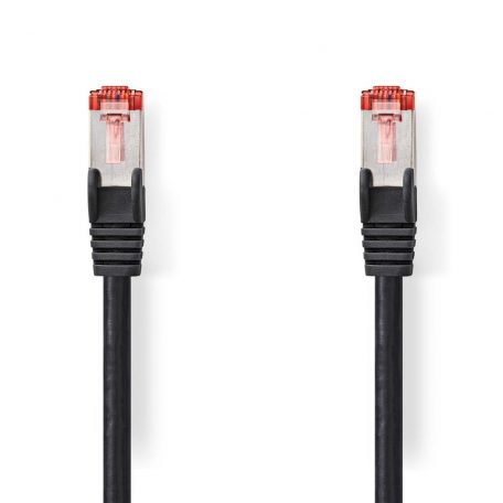 CAT6 hálózati kábel | RJ45 Dugasz | RJ45 Dugasz | S/FTP | 0.15 m | Kerek | LSZH | Fekete | Label