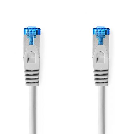 CAT6a hálózati kábel | S/FTP | RJ45 Dugasz | RJ45 Dugasz | 1.00 m | Snagless | Kerek | LSZH | Szürke | Label