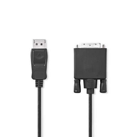 DisplayPort kábel | DisplayPort Dugasz | DVI-D 24+1-Érintkezős Dugasz | 1080p | Nikkelezett | 1.00 m | Kerek | PVC | Fekete | Műanyag Zacskó