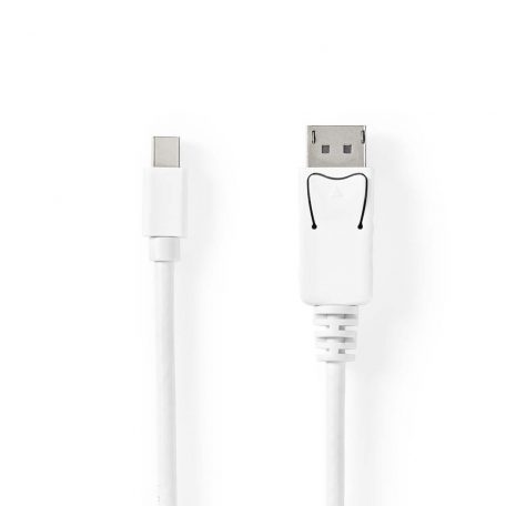 Mini DisplayPort kábel | DisplayPort 1.4 | Mini DisplayPort Dugasz | DisplayPort Dugasz | 48 Gbps | Nikkelezett | 2.00 m | Kerek | PVC | Fehér | Műanyag Zacskó