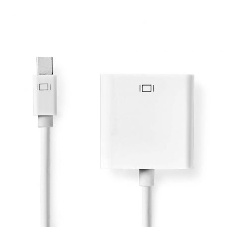 Mini DisplayPort kábel | DisplayPort 1.2 | Mini DisplayPort Dugasz | VGA Aljzat | 21.6 Gbps | Nikkelezett | 0.20 m | Kerek | PVC | Fehér | Műanyag Zacskó