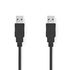   USB kábel | USB 2.0 | USB-A Dugasz | USB-A Dugasz | 480 Mbps | Nikkelezett | 3.00 m | Kerek | PVC | Fekete | Boríték