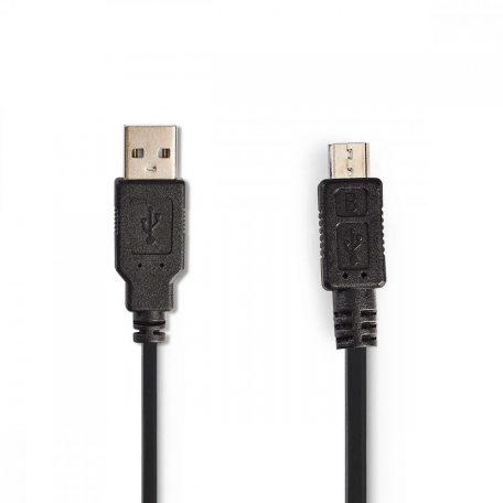 USB kábel | USB 2.0 | USB-A Dugasz | USB Micro-B Dugasz | 480 Mbps | Nikkelezett | 2.00 m | Tekercselt | PVC | Fekete | Boríték