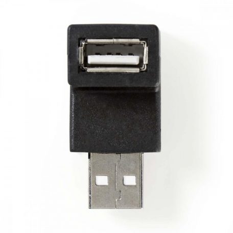 USB-A Adapter | USB 2.0 | USB-A Dugasz | USB-A Aljzat | 480 Mbps | Kerek | Nikkelezett | PVC | Fekete | Boríték