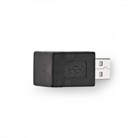 USB-A Adapter | USB 2.0 | USB-A Dugasz | USB-A Aljzat | 480 Mbps | Kerek | Nikkelezett | PVC | Fekete | Boríték