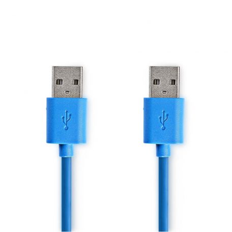 USB kábel | USB 3.2 Gen 1 | USB-A Dugasz | USB-A Dugasz | 5 Gbps | Nikkelezett | 1.00 m | Kerek | PVC | Kék | Boríték