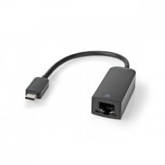   USB hálózati adapter | USB 3.2 Gen 1 | 1000 Mbps | USB-C™ Dugasz | RJ45 Aljzat | 0.20 m | Kerek | Nikkelezett | Ónozott Réz | Fekete | Boríték