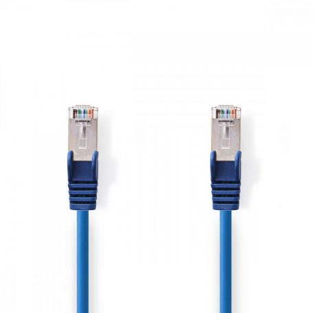 CAT5e hálózati kábel | SF/UTP | RJ45 Dugasz | RJ45 Dugasz | 0.30 m | Kerek | PVC | Kék | Műanyag Zacskó