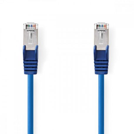 CAT5e hálózati kábel | SF/UTP | RJ45 Dugasz | RJ45 Dugasz | 0.50 m | Kerek | PVC | Kék | Boríték