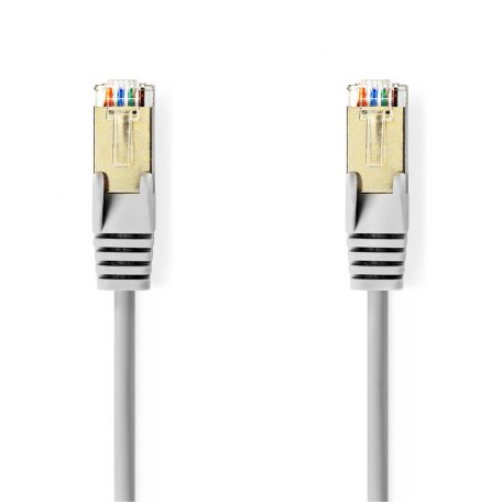 CAT5e hálózati kábel | SF/UTP | RJ45 Dugasz | RJ45 Dugasz | 0.15 m | Kerek | PVC | Szürke | Műanyag Zacskó