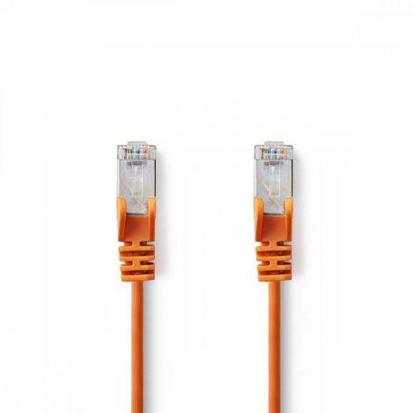 CAT5e hálózati kábel | SF/UTP | RJ45 Dugasz | RJ45 Dugasz | 0.50 m | Kerek | PVC | Narancs | Műanyag Zacskó