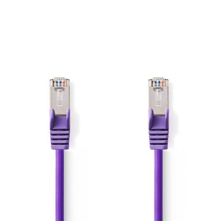 CAT5e hálózati kábel | SF/UTP | RJ45 Dugasz | RJ45 Dugasz | 1.50 m | Kerek | PVC | Ibolya | Műanyag Zacskó