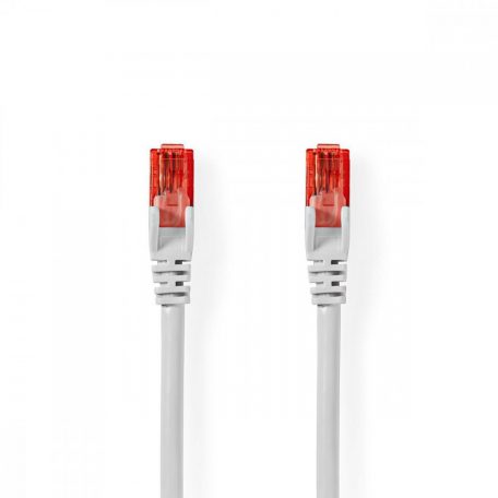 CAT6 hálózati kábel | RJ45 Dugasz | RJ45 Dugasz | U/UTP | 10.0 m | Kerek | PVC | Fehér | Műanyag Zacskó