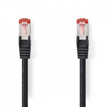 CAT6 hálózati kábel | RJ45 Dugasz | RJ45 Dugasz | S/FTP | 0.15 m | Kerek | LSZH | Fekete | Boríték