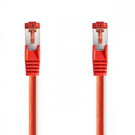 Cat 6 kábel | RJ45 Dugasz | RJ45 Dugasz | S/FTP | 7.50 m | Kerek | LSZH | Piros | Műanyag Zacskó