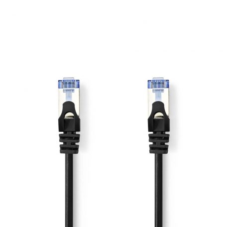 CAT6a hálózati kábel | S/FTP | RJ45 Dugasz | RJ45 Dugasz | 3.00 m | Snagless | Kerek | LSZH | Fekete | Boríték