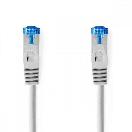 CAT6a hálózati kábel | S/FTP | RJ45 Dugasz | RJ45 Dugasz | 0.25 m | Snagless | Kerek | LSZH | Szürke | Műanyag Zacskó