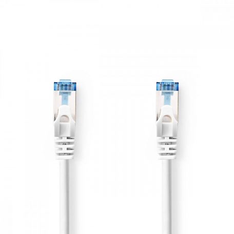 CAT6a hálózati kábel | S/FTP | RJ45 Dugasz | RJ45 Dugasz | 2.00 m | Snagless | Kerek | LSZH | Fehér | Műanyag Zacskó