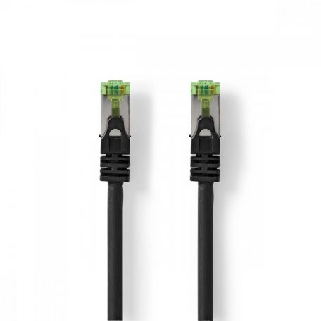 CAT7 hálózati kábel | S/FTP | RJ45 Dugasz | RJ45 Dugasz | 0.50 m | Snagless | Kerek | LSZH | Fekete | Boríték