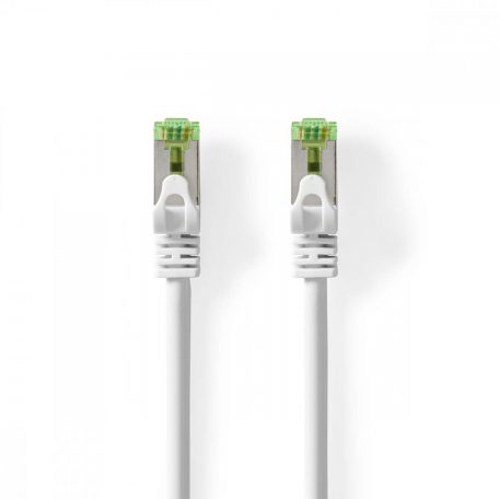 CAT7 hálózati kábel | S/FTP | RJ45 Dugasz | RJ45 Dugasz | 0.50 m | Snagless | Kerek | LSZH | Fehér | Boríték